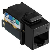 Hubbell NSJ6BK Keystone Jack, CAT6, 8POS UNI A/B, Black