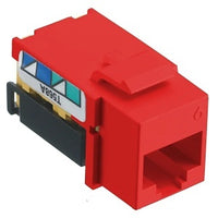 Hubbell NSJ6R24 CAT6 Keystone Jack, 8POS UNI A/Red, 24-Pack