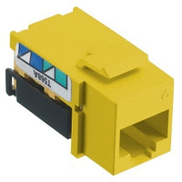 Hubbell NSJ6Y24 CAT6 Keystone Jack, 8POS UNI A/B, Yellow, 24-Pack