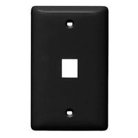 Hubbell NSP11BK Ceiling Mount|Wall Mount Plate, Keystone Label-Less Plates, 1-G 1-Port, Black