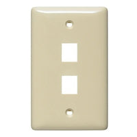 Hubbell NSP12I Wall Plate Label-Less 1-G 2-Port EI and Keystone, White