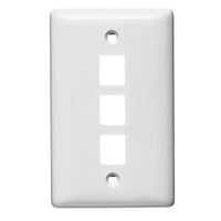 Hubbell NSP13W Wall Plate Label-Less 1-Gang 3-Port, White
