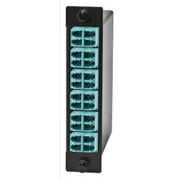 Hubbell OCLCD50G4 Fiber LGX Cassette, OM4, LC Duplex to MTP, Aqua