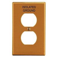 Hubbell P8OIG Wallplate 1-Gang Duplex Orange Isolated Ground