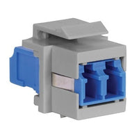 Hubbell SFFLCSBG Keystone Snap Fit, Flush, LC Duplex, Blue Adapter, Zircon Sleeves, Electric Gray