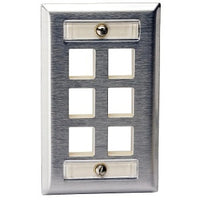 Hubbell SSFL16 Stainless Steel Screwless Wall Plate, Satin Gray