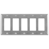 Hubbell SS265 5-Gang GFCI Stainless Steel Wall Plate