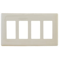 Hubbell NPS264LA Wall Plate, 4G DEC Snap-On, Light Almond