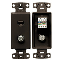 Hubbell NS785 Plate Frame with Connector and CAT5e Jack, Brown