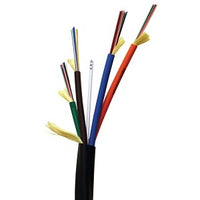 Hubbell HFCD14048R4BK HFCD14 Series Indoor/Outdoor Tight Buffer, 48 Strand, Riser Fiber Optic Cable, OM4, MM, Black Jacket