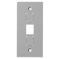 Hubbell KP2163GY Kensington Series 3-Jack Wallplate, Gray