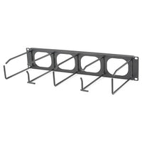 Hubbell HM44 M-Series Horizontal Cable Manager, 4RU, 4" Extension, No Cover, Black