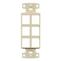 Hubbell NS616I NetSelect 6-Port Decorator Keystone Plate, Ivory