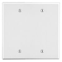 Hubbell PJ23W Wallplate, M-Size, 2-Gang, 2 Box Mount Blank, 2-Gang, M-Size, White