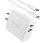 Charger For Iphone And Ipad, Usb C And Usb Dual Wall Charger Set With Type-C Lig