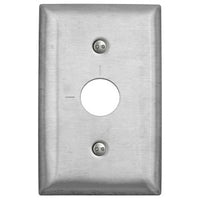 Hubbell SS12RKLM Wallplate, 1-Gang, Eng Mark, Stainless Steel