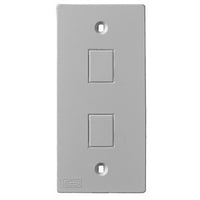 Hubbell KP2162GY Kensington Series 2-Jack Wallplate, Gray