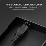 3-Prong AC Power Cord — Universal Black Power Cable for TV, Monitor, Computer, P