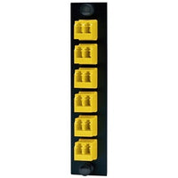 Hubbell FSPNLCDS6Y Fiber Optic Patch Panel, Fiber, Adapter Panel, 12P, 6-LC DupLX, Zirc, Yellow