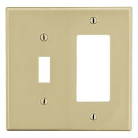 Hubbell PJ126I M-Size 2-Gang Wall Plate With One Toggle, Ivory