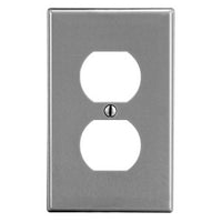Hubbell PJ8GY M-Size 1-Gang Duplex Wall Plate, Gray