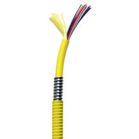 Hubbell HFCD15006RS Fiber Optic Cable, Yellow, Singlemode 6-Fiber, Double Steel Reinforced Armor, Tight Buffer