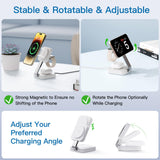 Traveling Wireless Mag-Safe Fast Charging Station,Magnetic 3 In 1 Charger With I