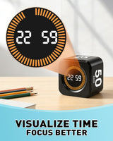 Timer Cube For Productivity — 5/25/10/50 Minutes Preset, Digital Gravity Sensor