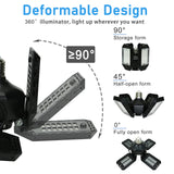 Garage Light,150W Deformable Garage Ceiling Lights,15000Lm, 4 Adjustable Panels,