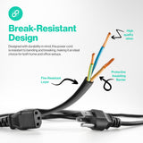 3-Prong AC Power Cord — Universal Black Power Cable for TV, Monitor, Computer, P