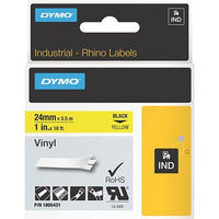DYMO 1805431 Rhino 1-Inch Yellow Vinyl Label Maker - DYMO