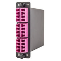 Hubbell OCLCQG4H4VI Fiber Optic Cassette Adapter Panel, High Density, H4 Opening, LC to MTP, OM4, 24-Fiber, Violet