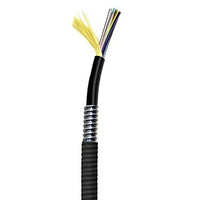 Hubbell HFCD19006R4BK Fiber Optic Cable, Indoor/Outdoor Armored OM4, 6 Fibers, Tight Buffer, Black