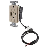 Hubbell AVPS152LA USB Charger Power Supply for AV Modules 5V/5A, 125 V AC, Light Almond