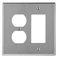 Hubbell P826GY 2-Gang Wall Plate, Gray