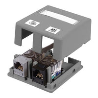 Hubbell HSB2GYP Station UL Plenum Rated Surface Mount Box, 2-Port