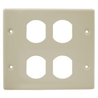 Hubbell HBL4747BBIV HBL4750 Series Raceway Plate, 2-Gang Duplex, Metal, Ivory
