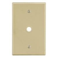 Hubbell PJ11I Wall Plate, M-Size, 1-Gang, 0.406", Box Mount, Ivory