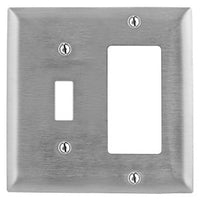 Hubbell SSJ126 Jumbo 2-Gang Wall Plate, Stainless Steel
