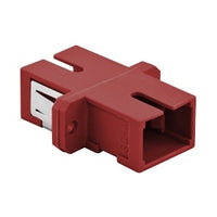 Hubbell FANSCSS12R Fiber Adapter, SC Simplex, Screw Mount, 12-Pack, Red