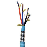 Hubbell HFCD15048R3 Fiber Optic Cable, OM3, 48 Fibers, Double Sheath Reinforced, Armored Tube, Aqua