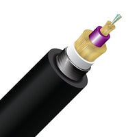 Cleerline 6ACS50125OM4PE-B SSF Armored Direct Burial Micro-Distribution LT Cable, 6 Strand, PE/OSP/Burial, 50/125, OM4, Black, Cut to Order