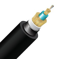 Cleerline 12ACS50125OM3PE-B SSF Armored Direct Burial Micro-Distribution LT Cable, 12 Strand, PE/OSP/Burial, 50/125, OM3, Black, Cut to Order