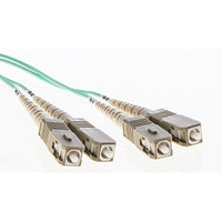 Cleerline 3DOM3SCSC10M XD Series Bend Performance Duplex Patch Cable, SC/UPC-SC/UPC, OM3, 3.0 mm Riser, Aqua, (10M) 33'