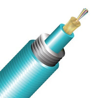 Cleerline TA012M3D9AP BendSafe Interlocking Armored Distribution TB Cable, 12 Strand, Plenum, 50/125, OM3, Aqua, Spool, 1000'