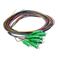 Cleerline PT-SC12-SM-APC-3M Fiber Optic Pigtail Set, 12-Fiber OS2, Simplex SC/APC to Blunt, 900 µm Buffered, (3.0m) 9.8'