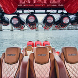 NXL 10" Neodymium Marine and Powersports Towers with Built-in Passive Radiator, 1" Driver and LED RGB Lights 300 Watts Rms -Red