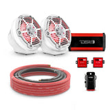 6.5" Loaded Flat Mount Speaker Pods with Amplifier, Installation Kit and RGB LED Lights, Package for Can-Am Spyder & Ryker