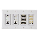 Just Add Power UL-718WP4-BL 3G Ultra Series 4-Gang Wall Plate Transmitter with Additional VGA Input, 1080p, 10W PoE (Previous VBS-HDIP-718WP4)