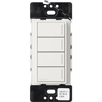 Lutron RRST-HN4B-RW Sunnata RF 4-Button Hybrid Keypad for RA3 Systems; 150W LED; Neutral Required; Single Pole; 120V; Architectural White